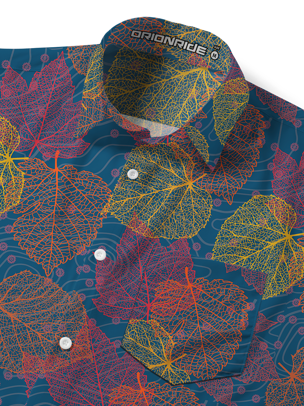 Orionride Leaf Vein Texture Zipper Pockets Ultra Lightweight Short Sleeves Gravel Shirt