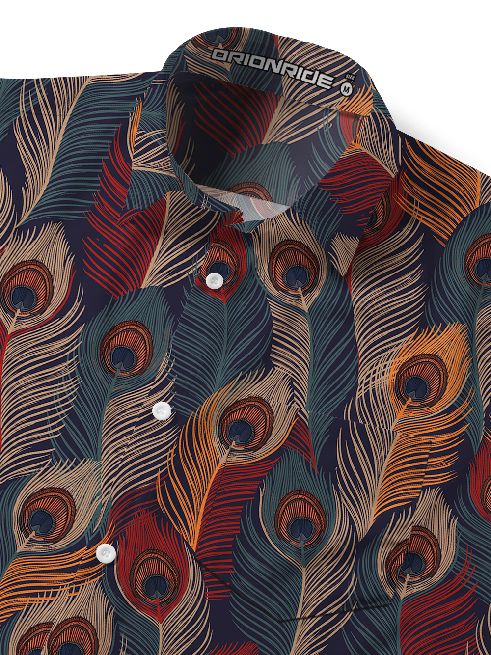 Orionride Colorful Feathers Zipper Pockets Ultra Lightweight Short Sleeves Gravel Shirt