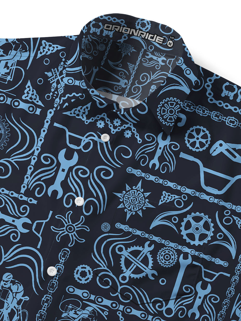 Orionride Mysterious Totem Zipper Pockets Ultra Lightweight Short Sleeves Gravel Shirt