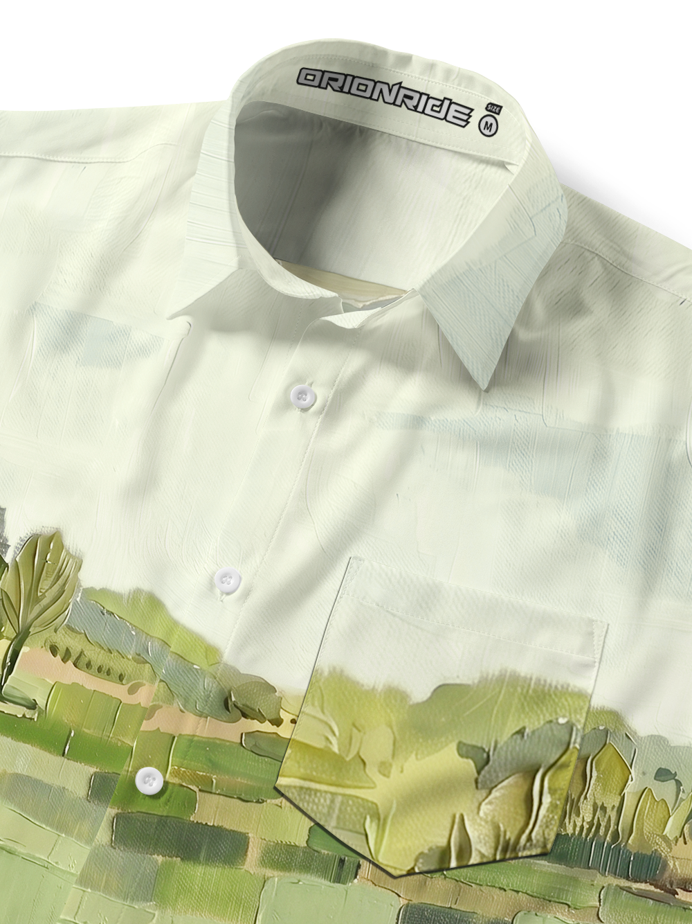 Orionride Pastoral Scenery Zipper Pockets Ultra Lightweight Short Sleeves Gravel Shirt