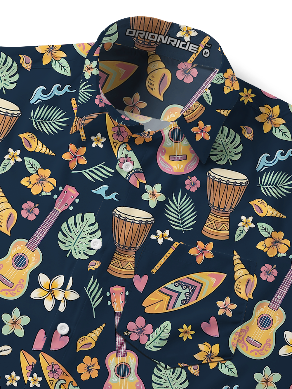 Orionride Hawaii Concert Zipper Pockets Ultra Lightweight Short Sleeves Gravel Shirt