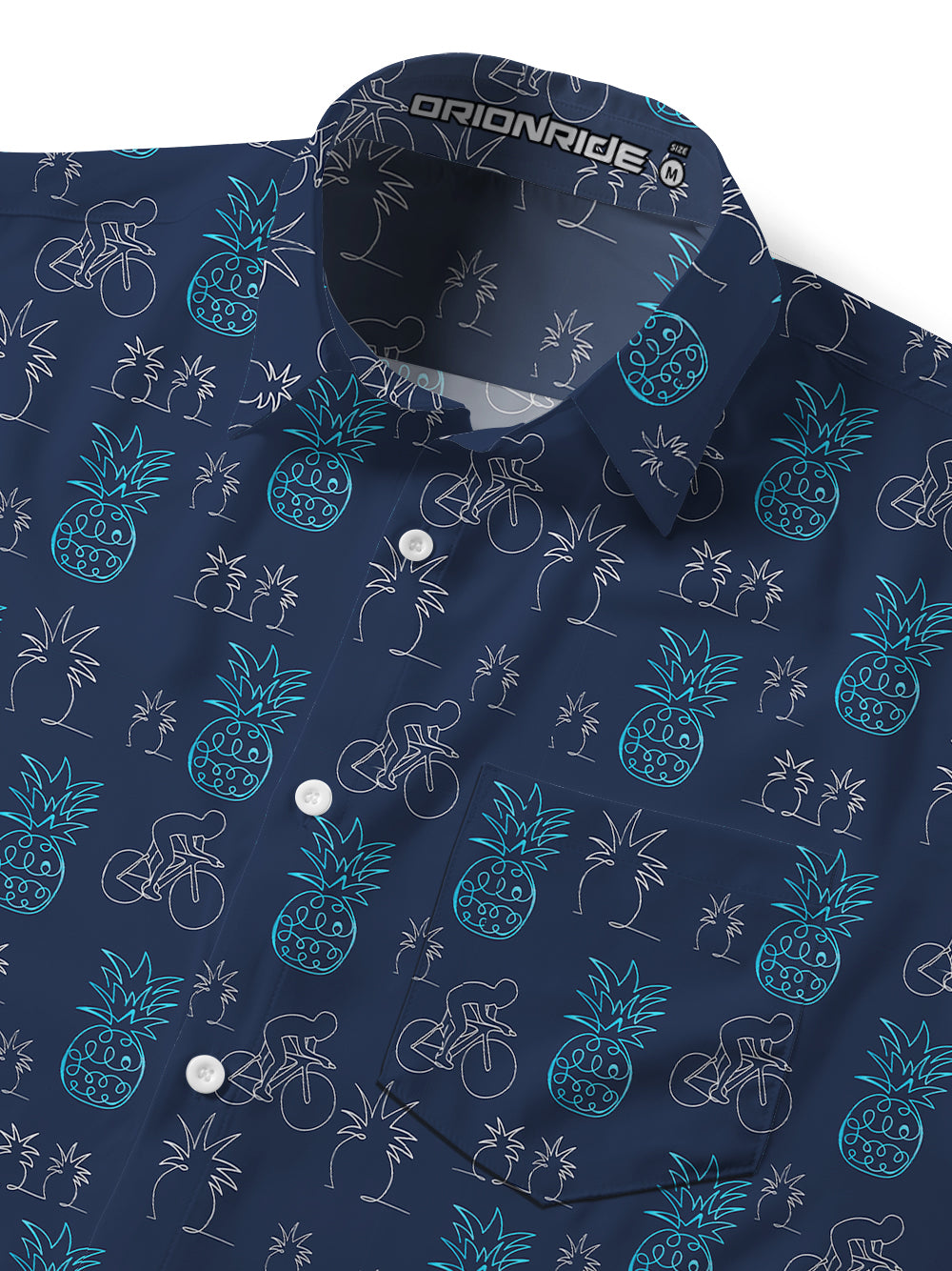 Orionride Pineapple Rider Zipper Pockets Ultra Lightweight Short Sleeves Gravel Shirt