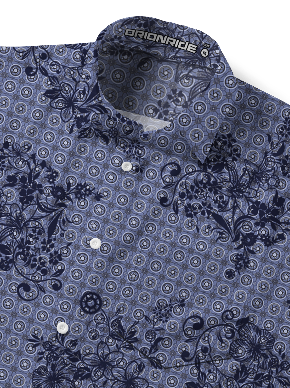 Orionride Hibiscus Secret Zipper Pockets Ultra Lightweight Short Sleeves Gravel Shirt