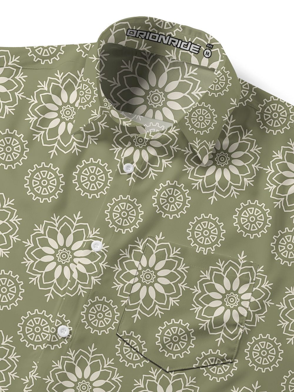 Orionride Lotus And Gear Zipper Pockets Ultra Lightweight Short Sleeves Gravel Shirt