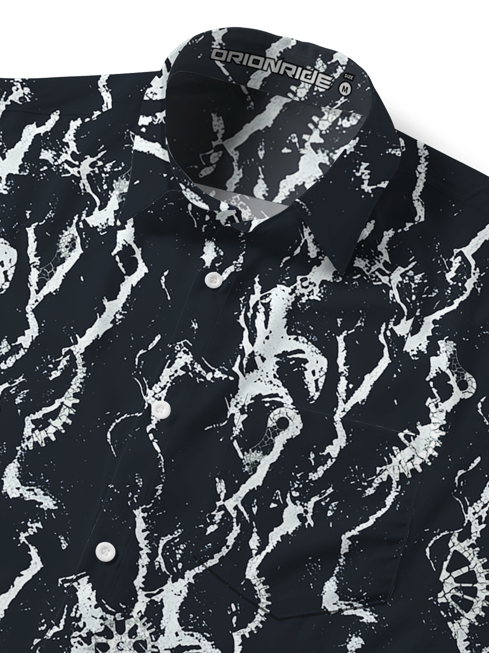 Orionride Marble Stripes Zipper Pockets Ultra Lightweight Short Sleeves Gravel Shirt