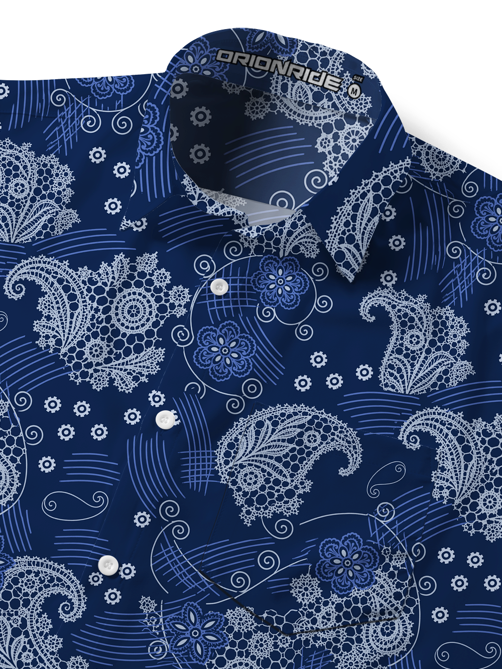 Orionride Deco Bloom Zipper Pockets Ultra Lightweight Short Sleeves Gravel Shirt