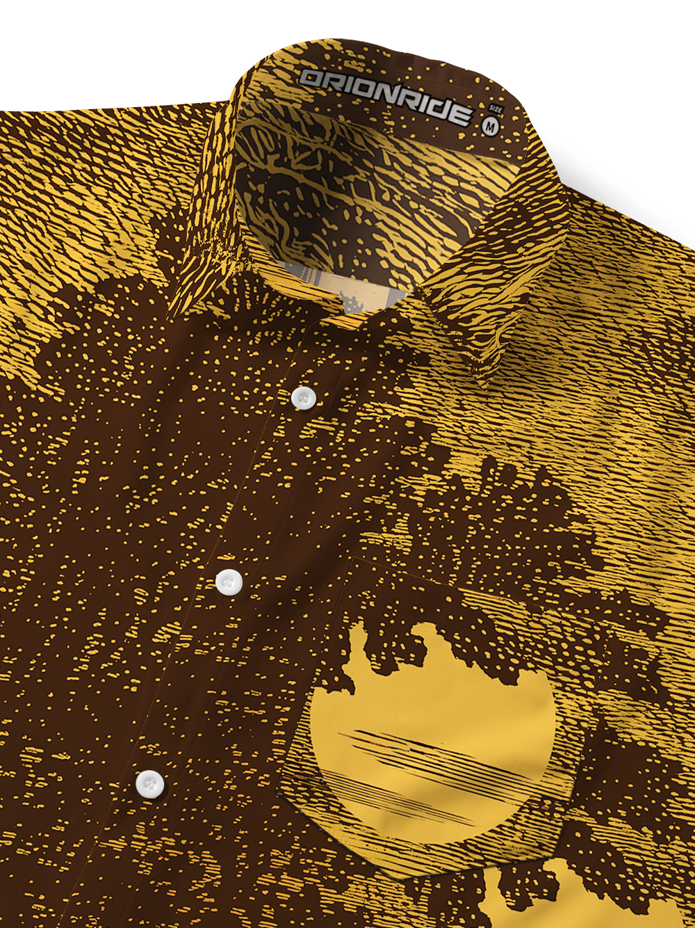 Orionride Golden Forest Zipper Pockets Ultra Lightweight Short Sleeves Gravel Shirt