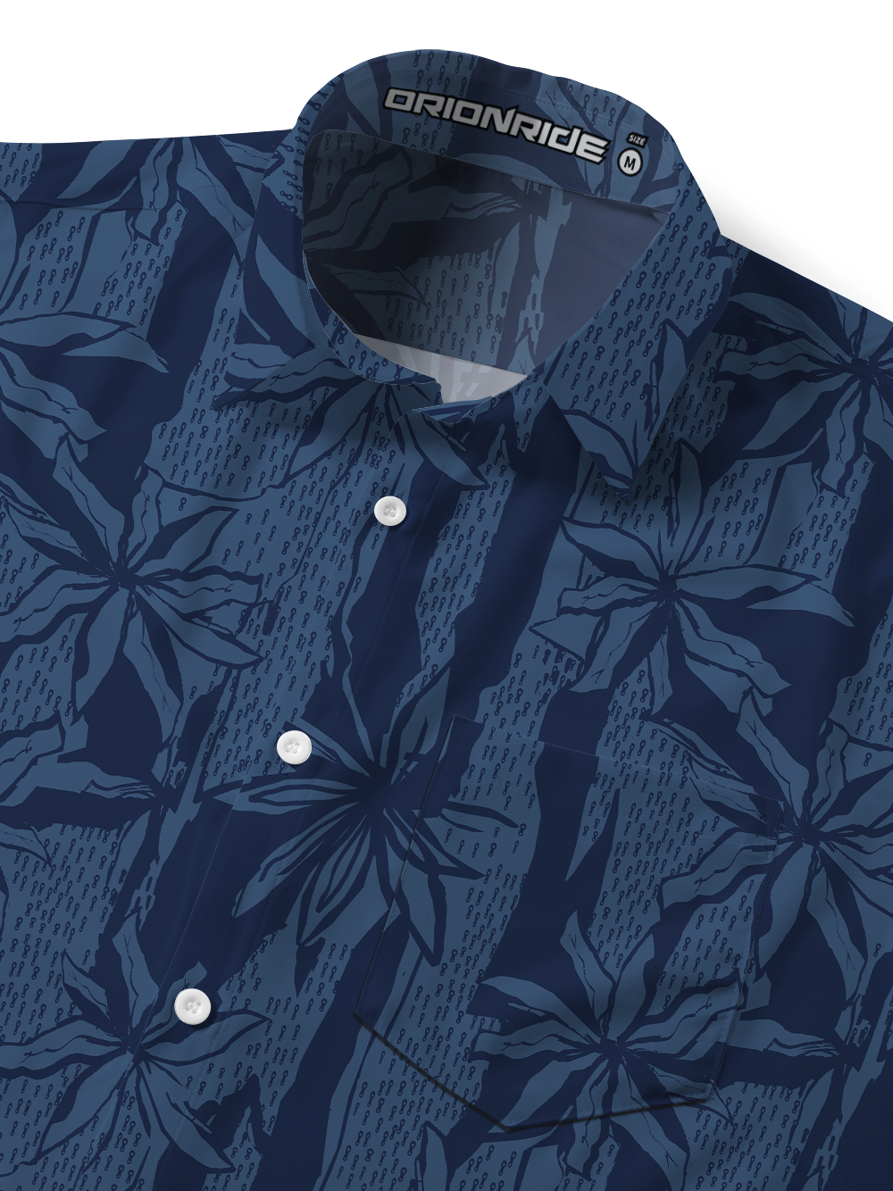 Orionride Chained Flowers Zipper Pockets Ultra Lightweight Short Sleeves Gravel Shirt
