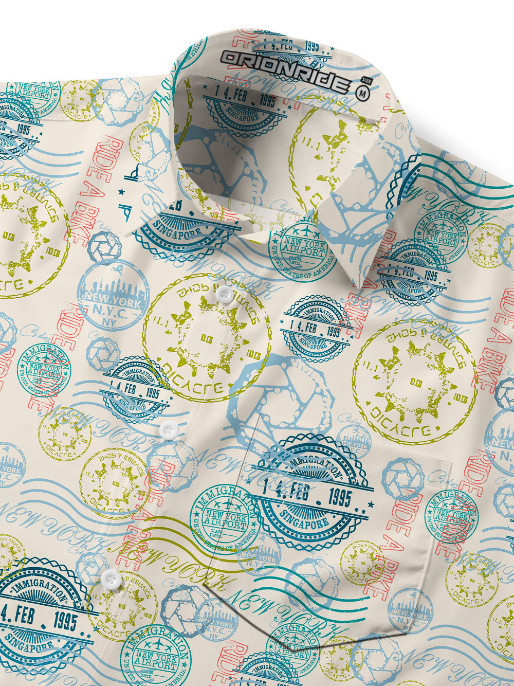 Orionride Color Stamp Pockets Ultra Lightweight Short Sleeves Gravel Shirt