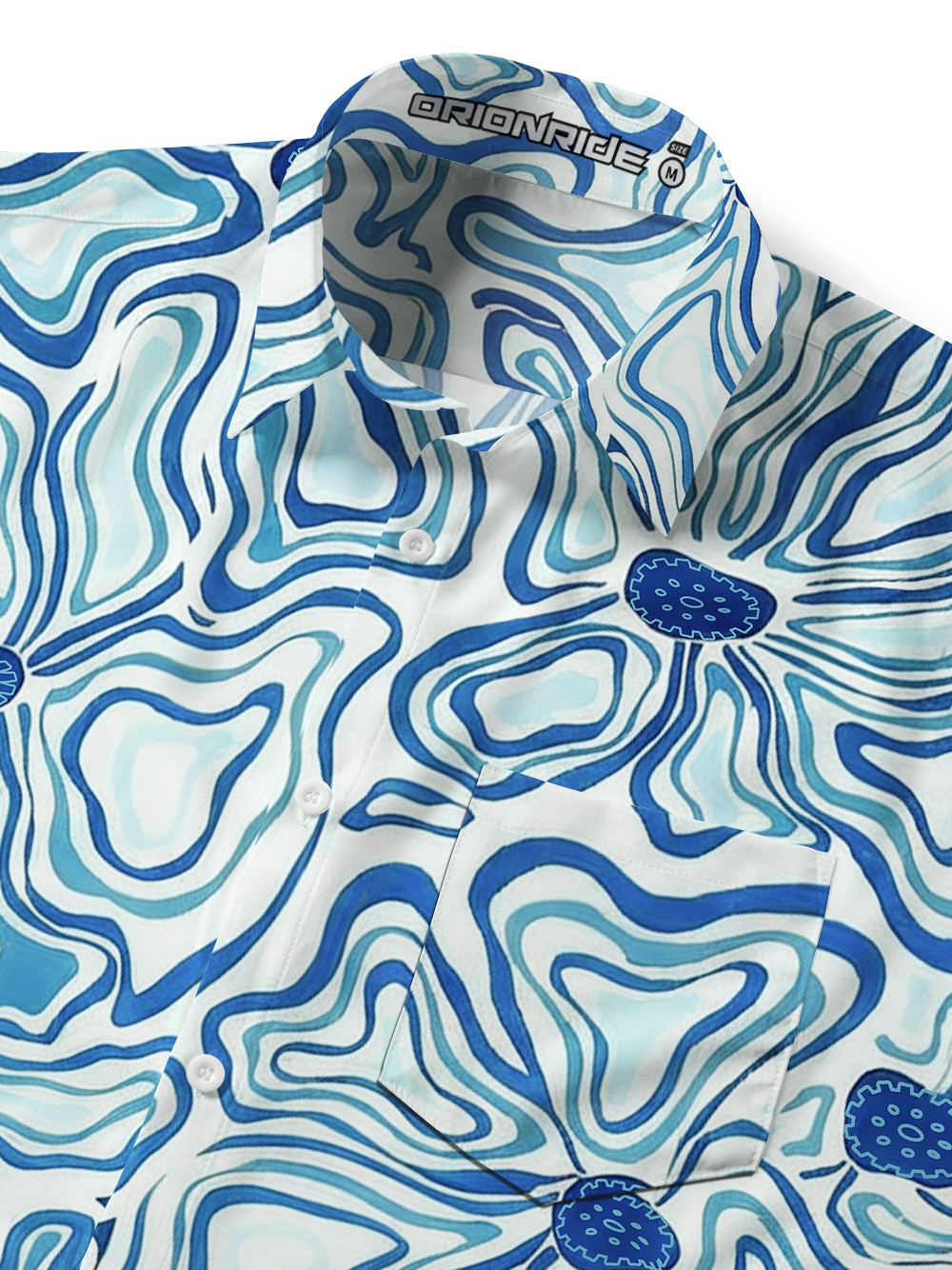 Orionride Deformed Gear Flower Zipper Pockets Ultra Lightweight Short Sleeves Gravel Shirt