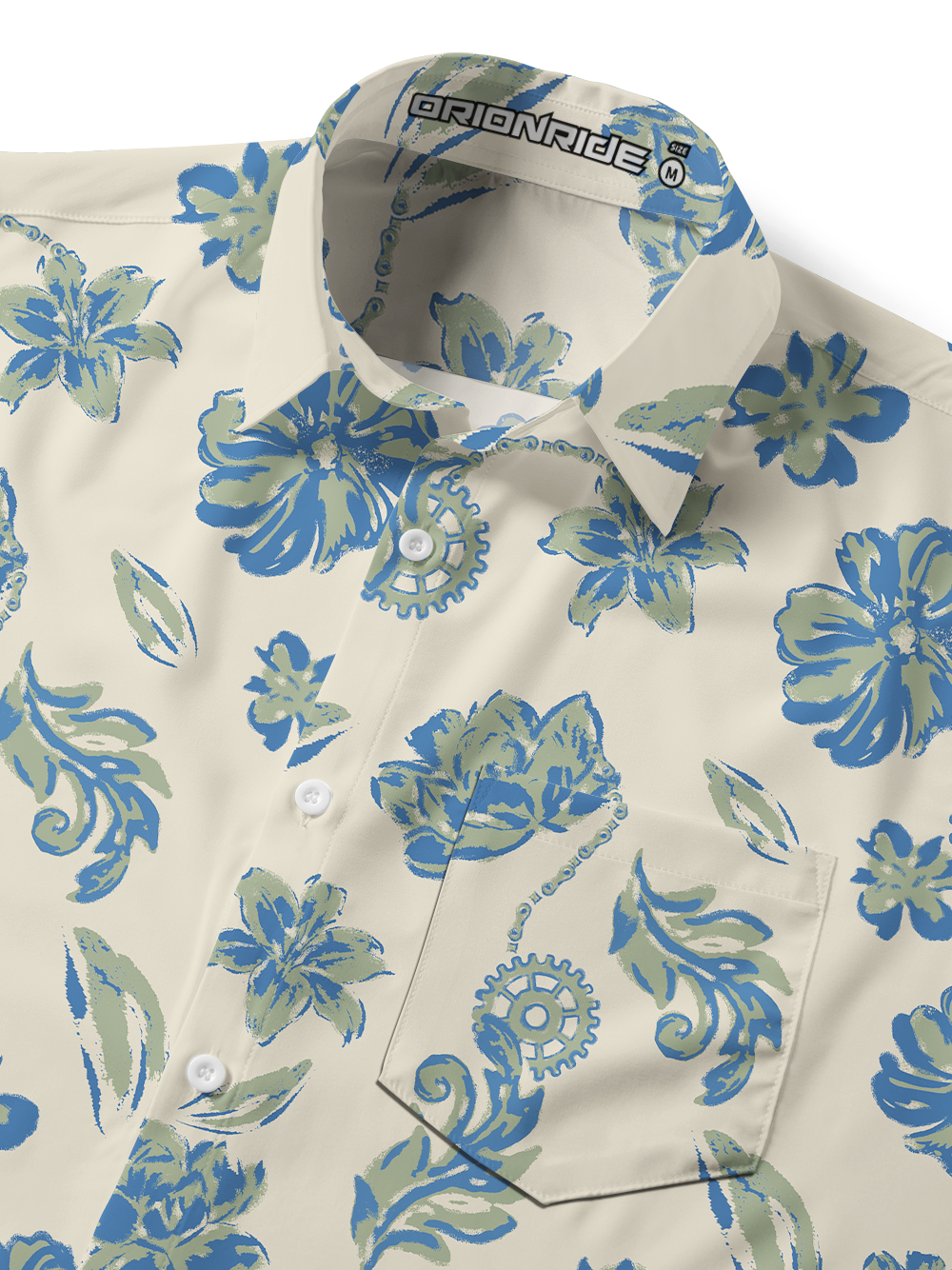 Orionride Spring In Full Bloom Zipper Pockets Ultra Lightweight Short Sleeves Gravel Shirt