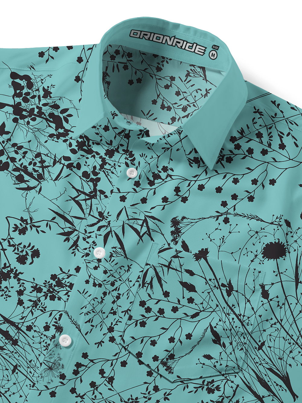 Orionride Splashing Ink Into Flowers Zipper Pockets Ultra Lightweight Short Sleeves Gravel Shirt
