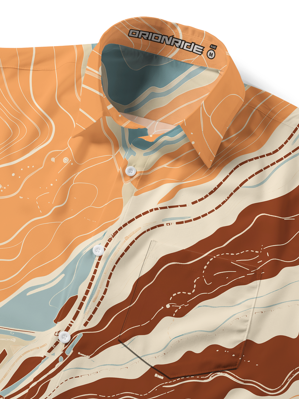 Orionride Map Ride Trail Zipper Pockets Ultra Lightweight Short Sleeves Gravel Shirt