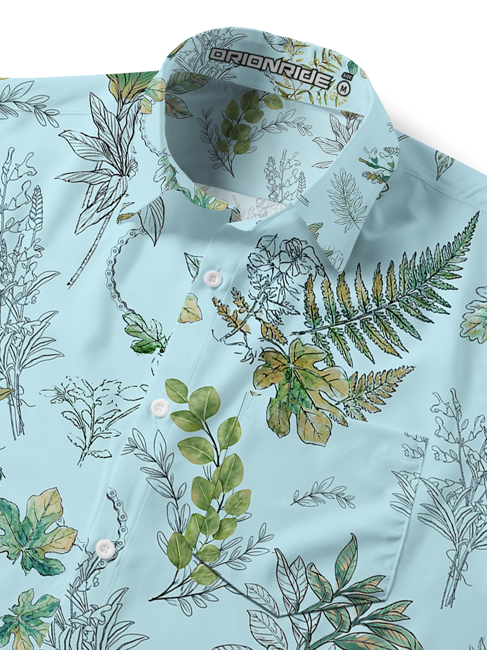 Orionride Olive Branch Zipper Pockets Ultra Lightweight Short Sleeves Gravel Shirt