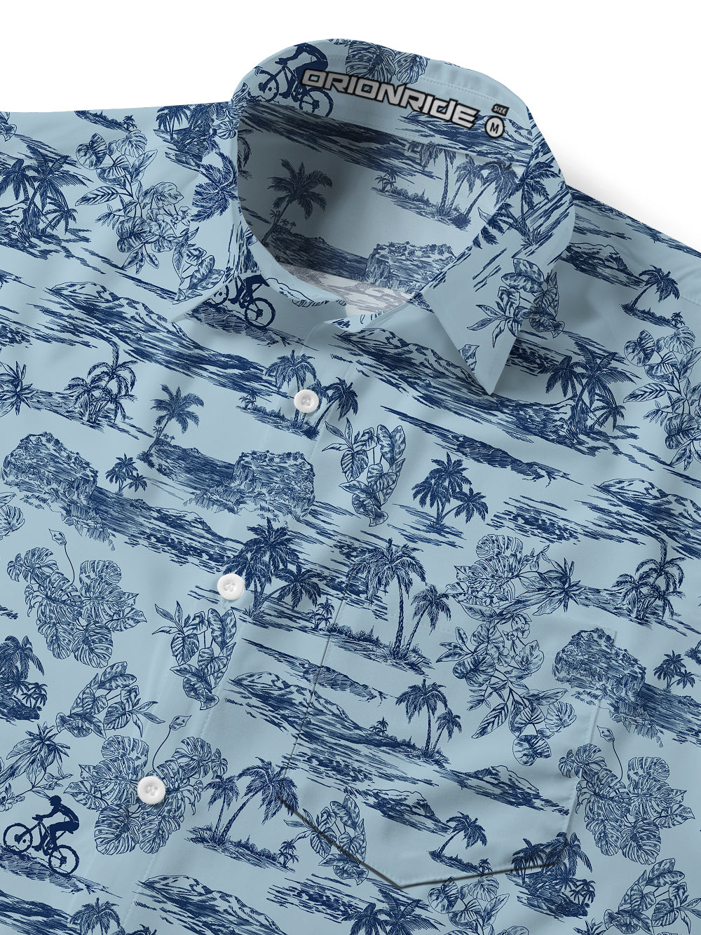 Orionride Mysterious Island Zipper Pockets Ultra Lightweight Short Sleeves Gravel Shirt