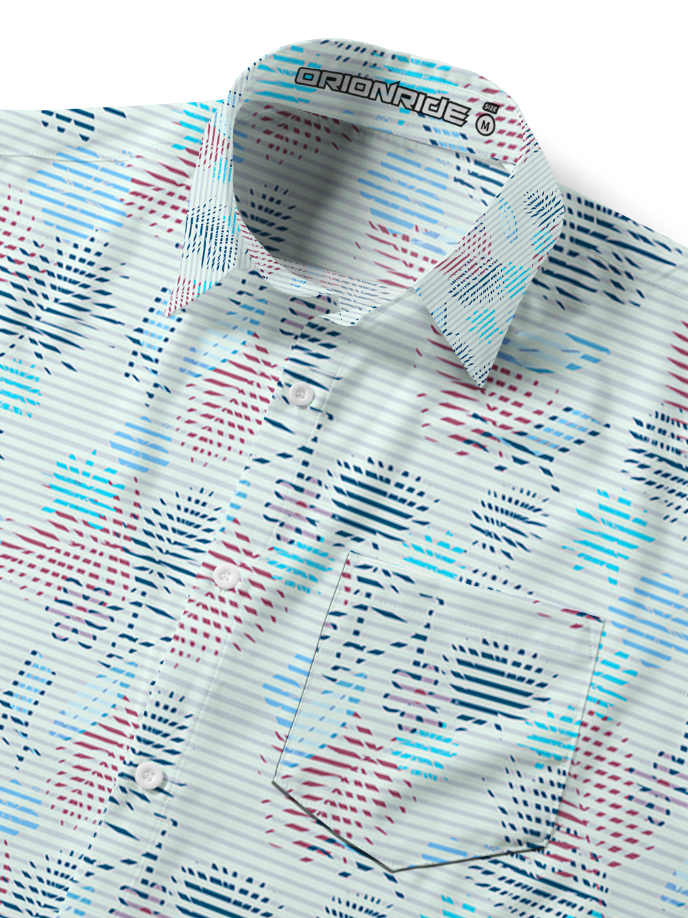 Orionride Striped Floral Zipper Pockets Ultra Lightweight Short Sleeves Gravel Shirt