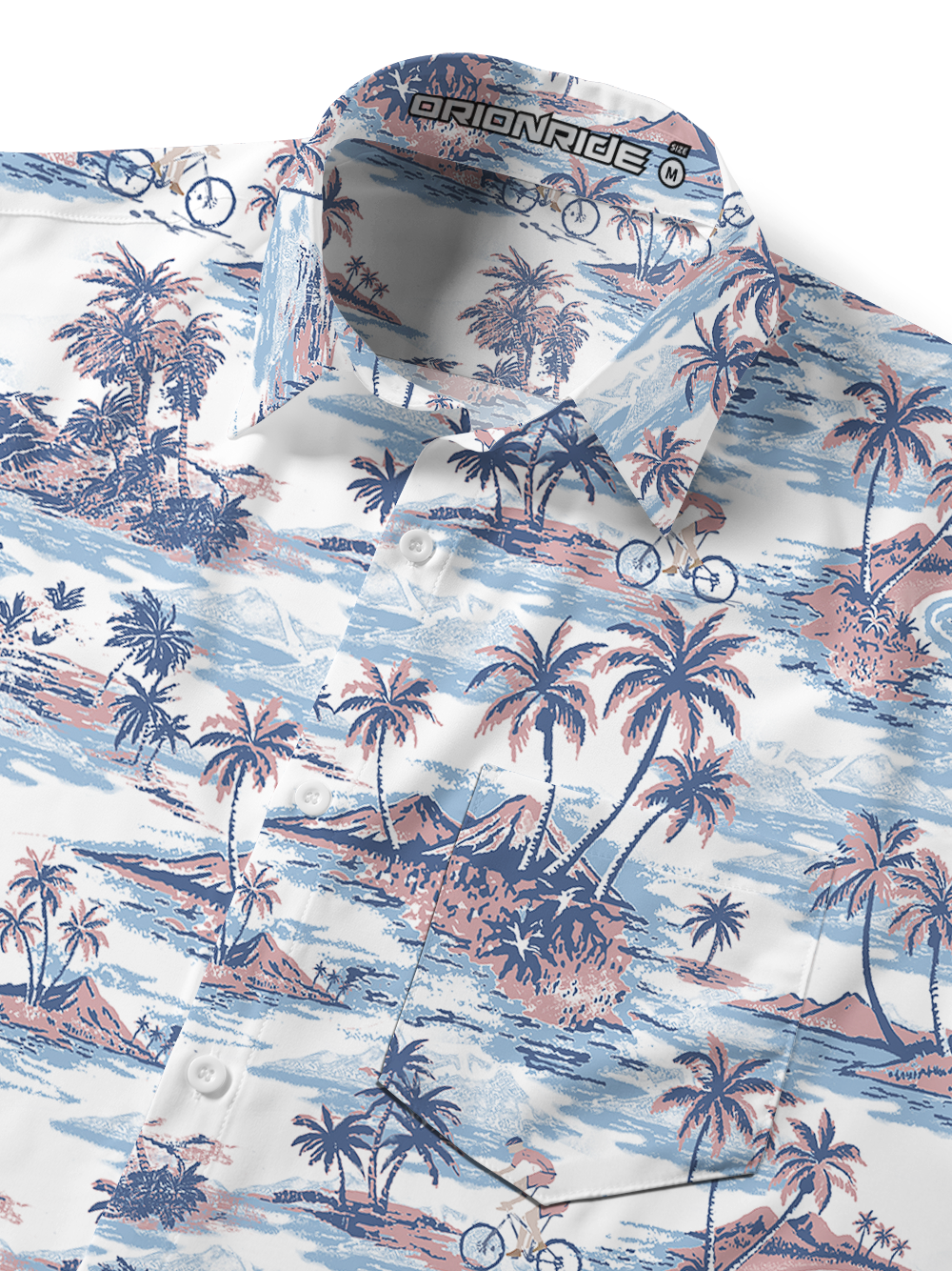 Orionride Dreamy Island Zipper Pockets Ultra Lightweight Short Sleeves Gravel Shirt