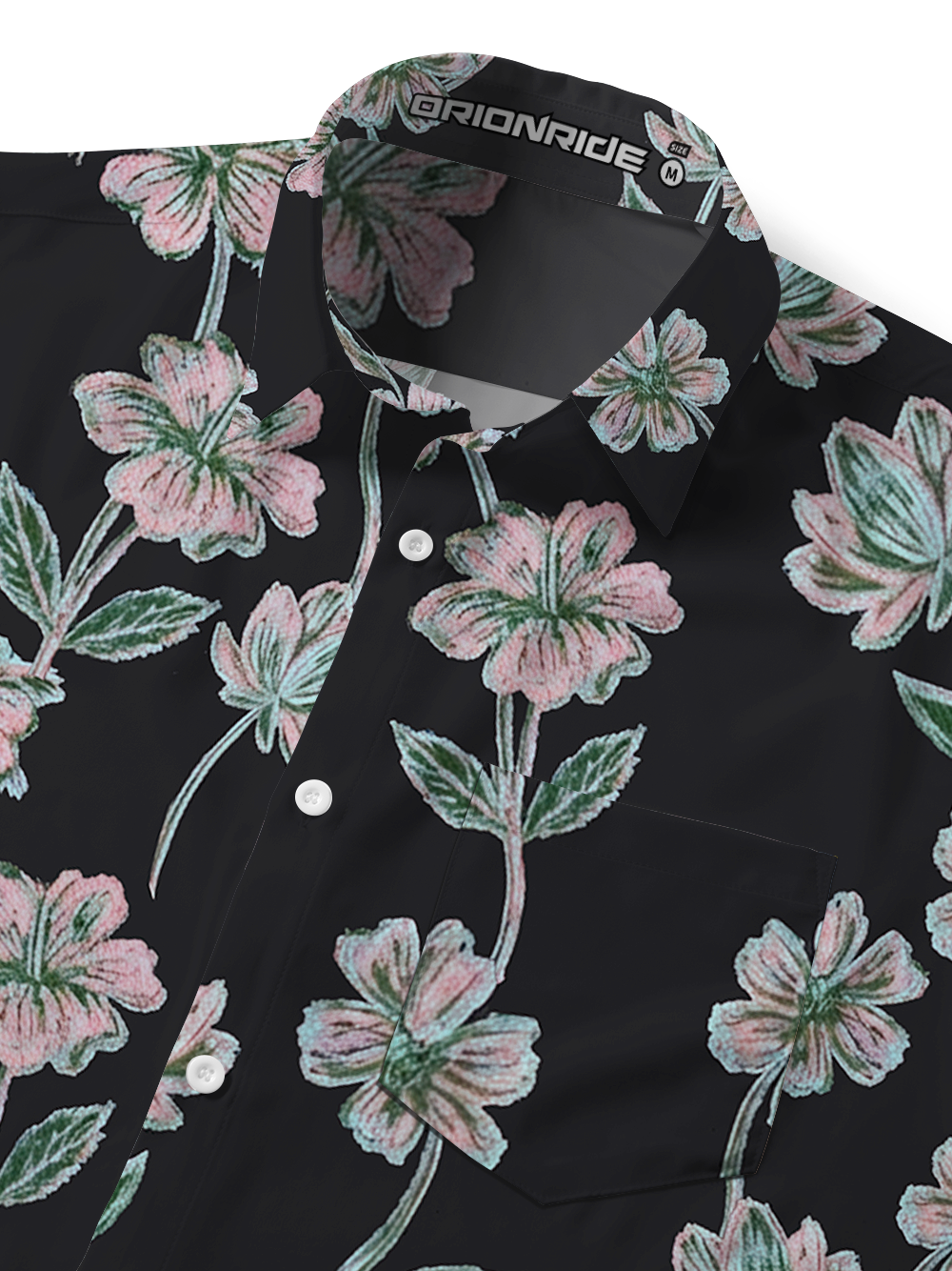 Orionride Crayon Flowers Zipper Pockets Ultra Lightweight Short Sleeves Gravel Shirt