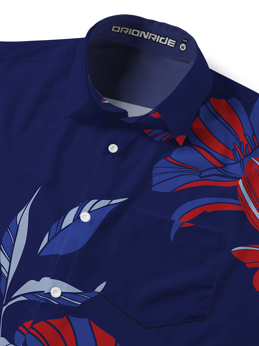 Orionride Artistic Leaf Zipper Pockets Ultra Lightweight Short Sleeves Gravel Shirt
