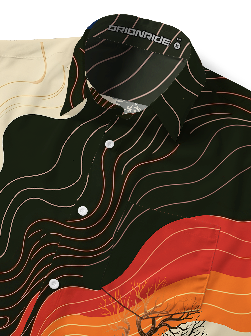 Orionride Topographical Poems Zipper Pockets Ultra Lightweight Short Sleeves Gravel Shirt
