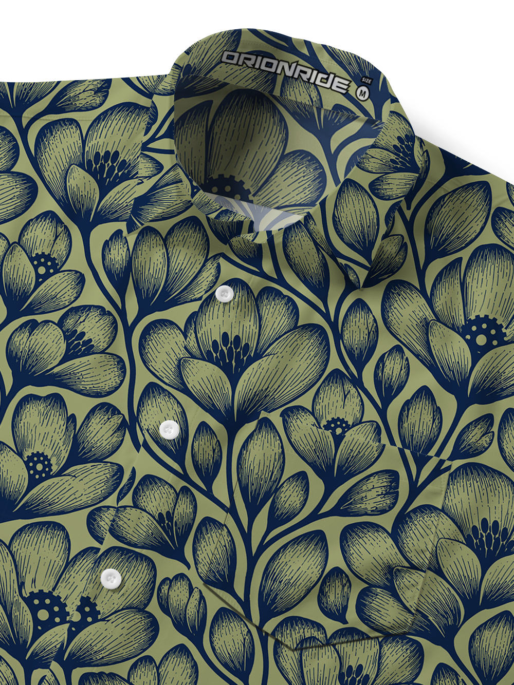 Orionride Flowers Line Zipper Pockets Ultra Lightweight Short Sleeves Gravel Shirt