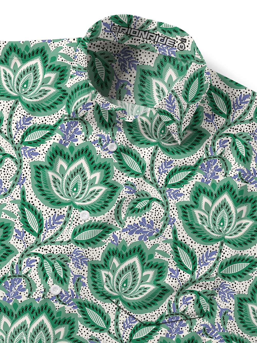 Orionride Water Lily-Like Flowers Zipper Pockets Ultra Lightweight Short Sleeves Gravel Shirt