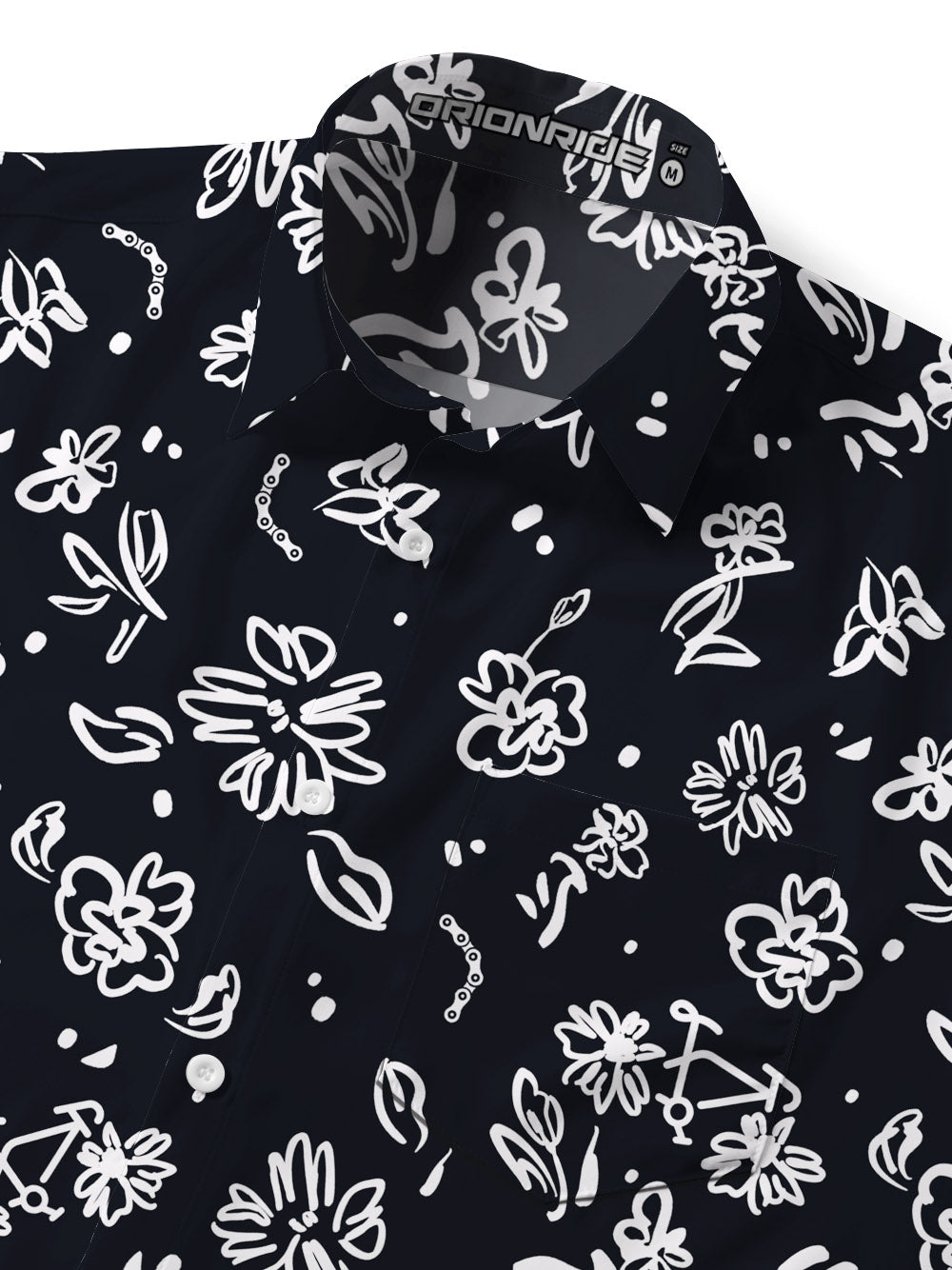 Orionride Line Flower Bicycle Zipper Pockets Ultra Lightweight Short Sleeves Gravel Shirt
