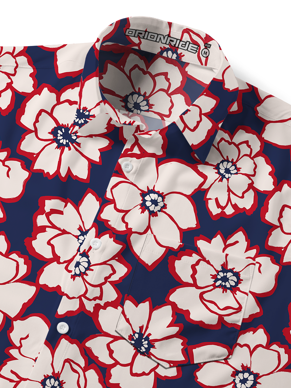 Orionride Bright Petals Zipper Pockets Ultra Lightweight Short Sleeves Gravel Shirt