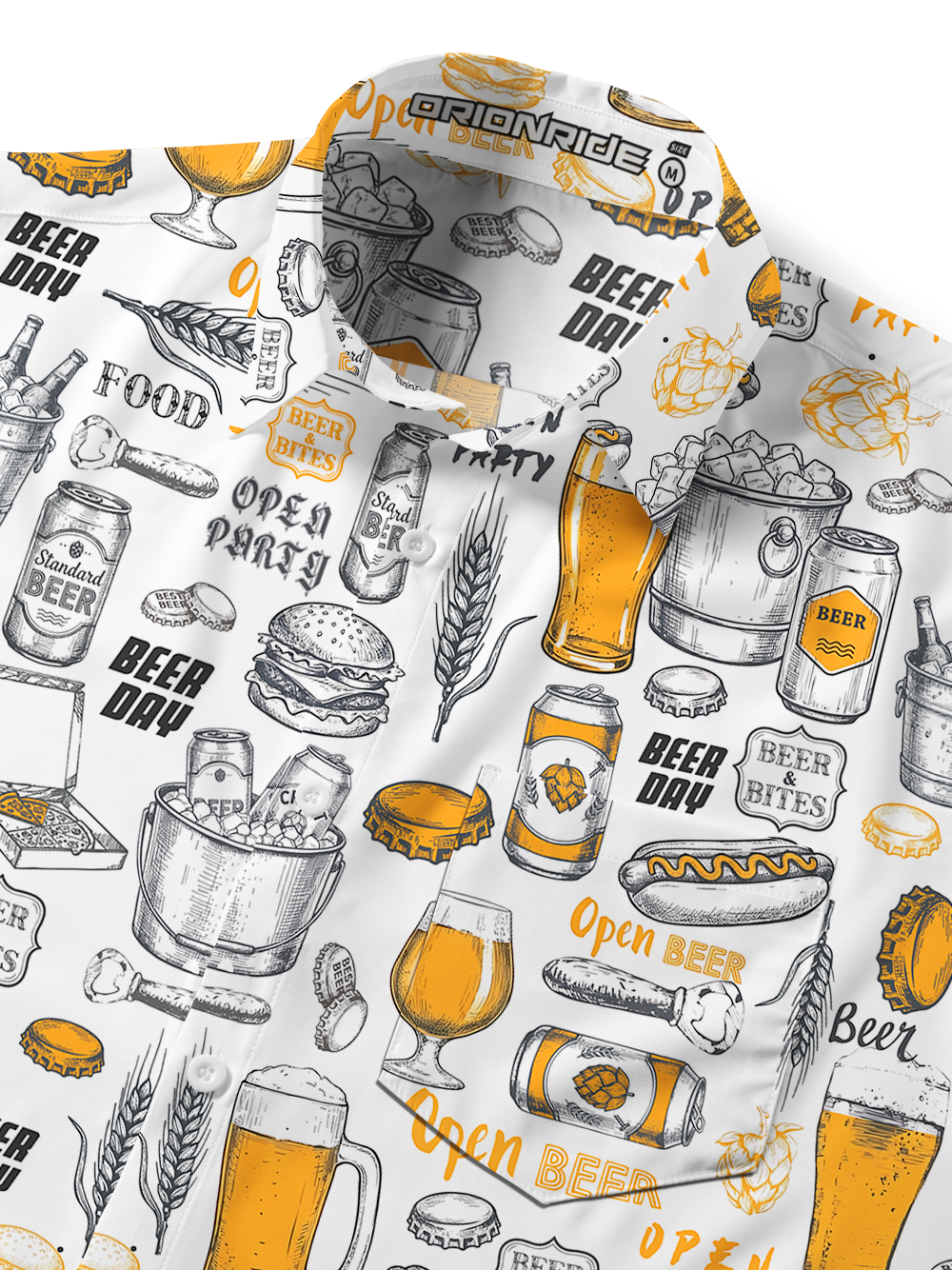 Orionride Beer Day Zipper Pockets Ultra Lightweight Short Sleeves Gravel Shirt