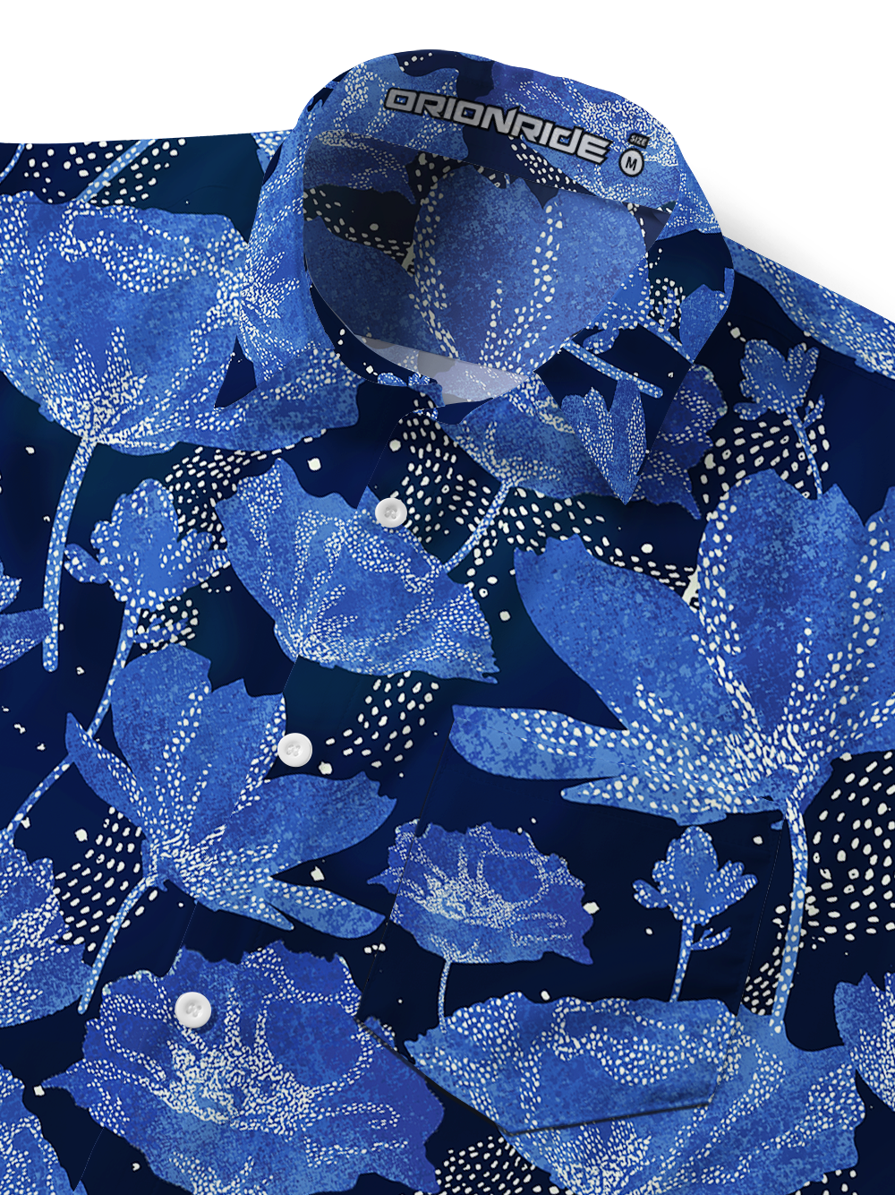 Orionride Glowing Flowers Zipper Pockets Ultra Lightweight Short Sleeves Gravel Shirt