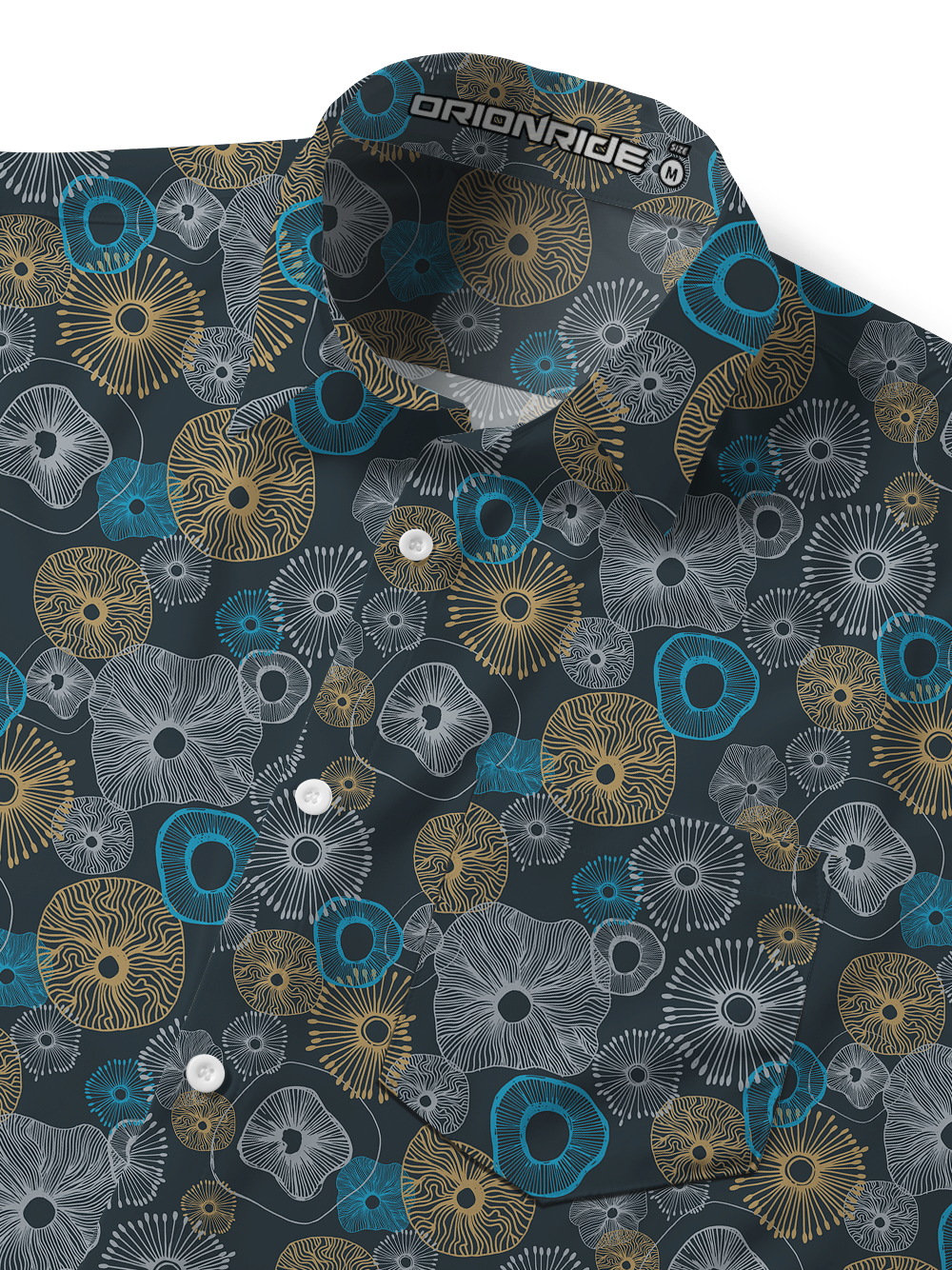 Orionride Expanded Mushrooms Zipper Pockets Ultra Lightweight Short Sleeves Gravel Shirt