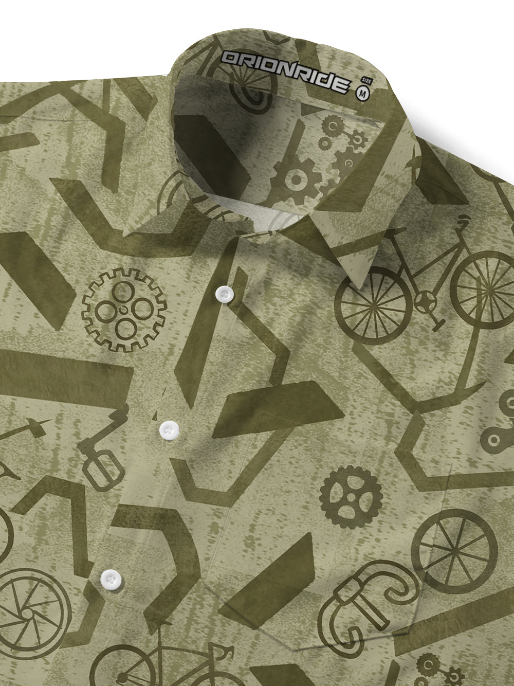 Orionride Geometric World Zipper Pockets Ultra Lightweight Short Sleeves Gravel Shirt