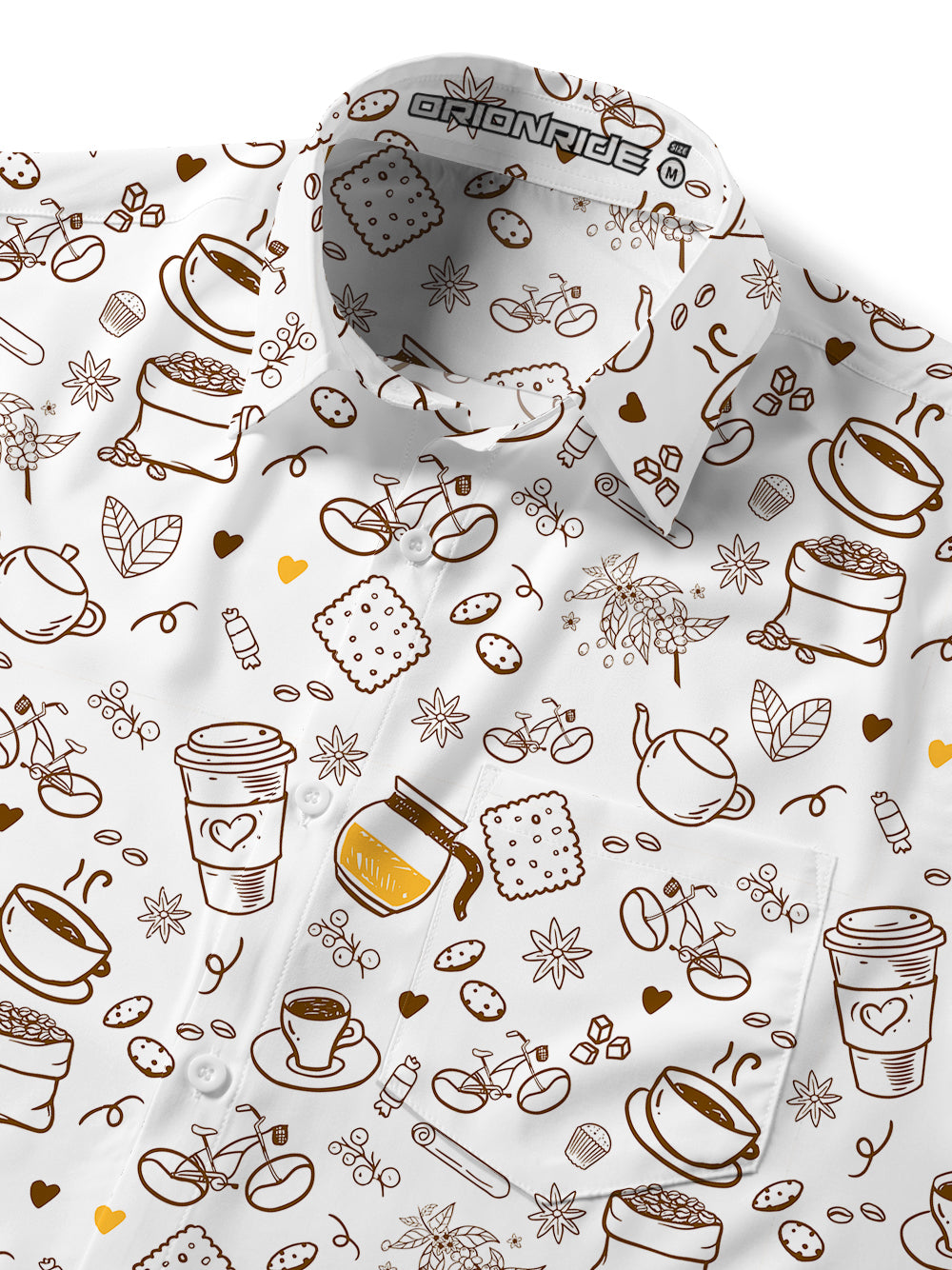 Orionride Cafe Charm Zipper Pockets Ultra Lightweight Short Sleeves Gravel Shirt