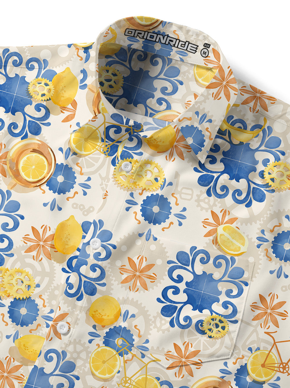 Orionride Lemon World Zipper Pockets Ultra Lightweight Short Sleeves Gravel Shirt