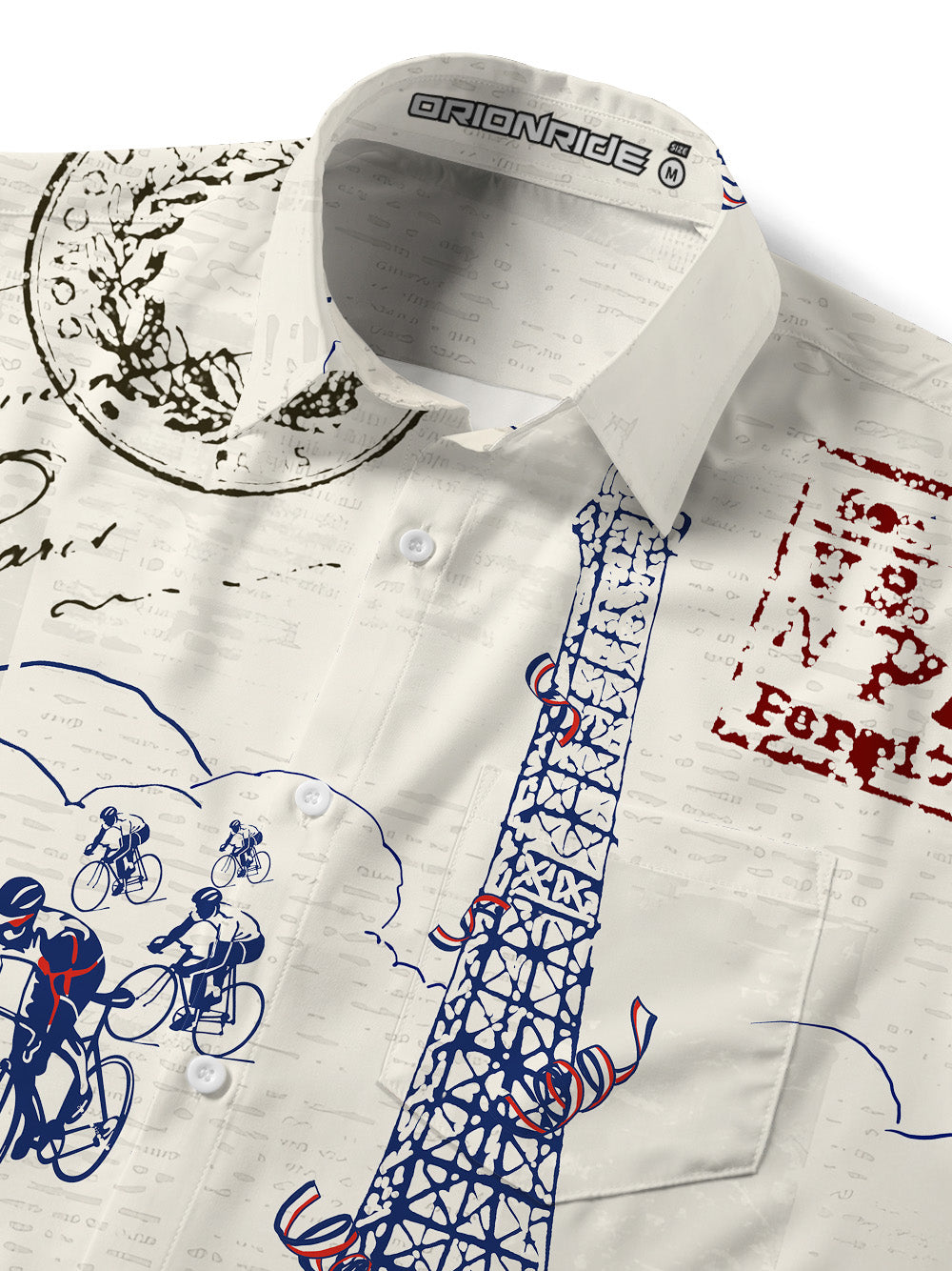 Orionride Arrival In Paris Zipper Pockets Ultra Lightweight Short Sleeves Gravel Shirt