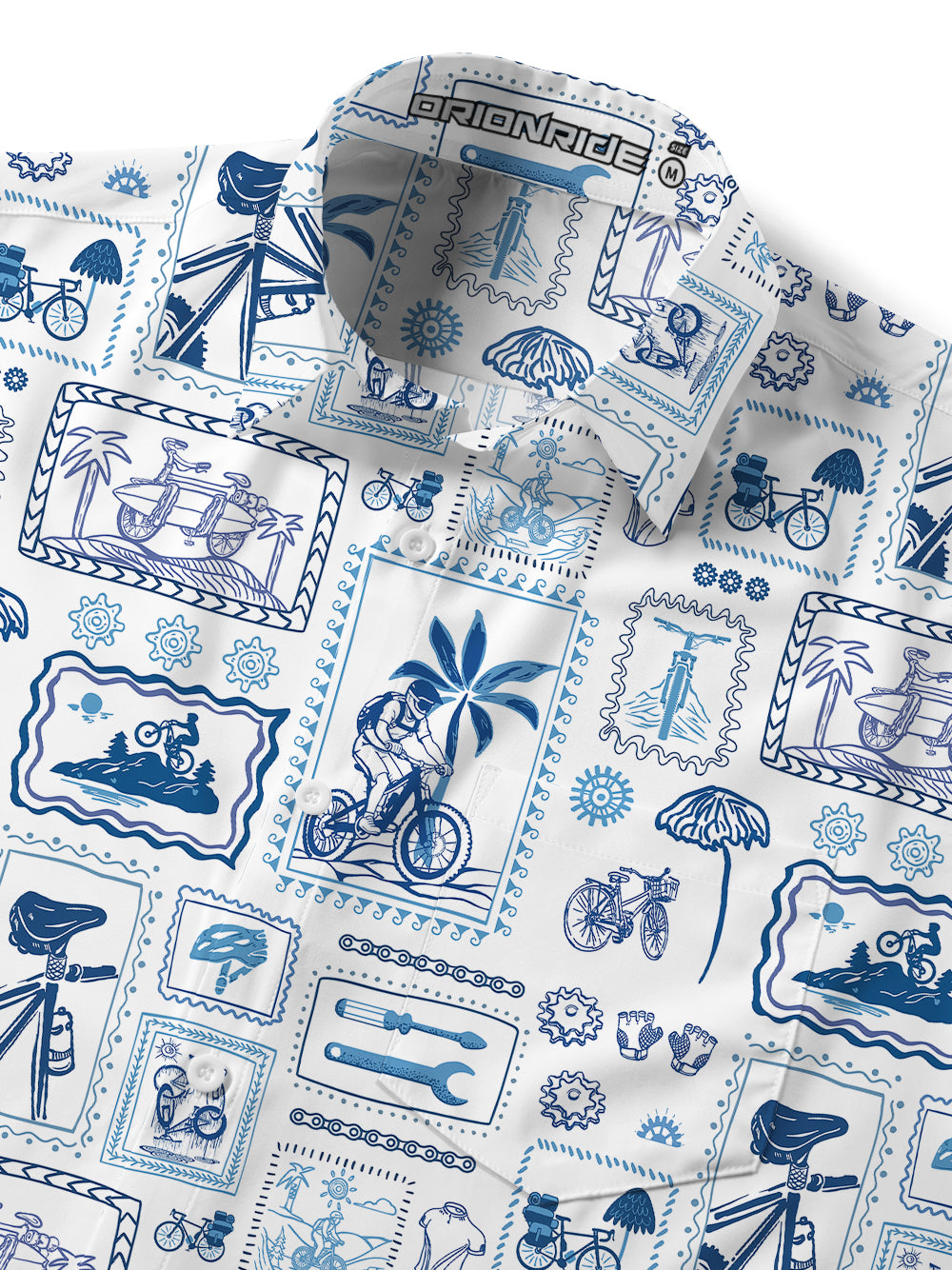 Orionride Memory Stamp Zipper Pockets Ultra Lightweight Short Sleeves Gravel Shirt