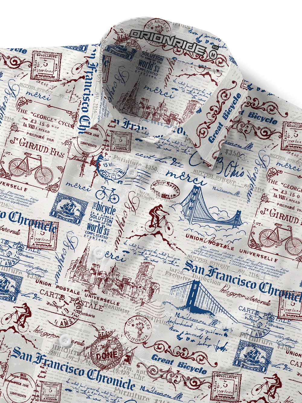 Orionride San Francisco Stories Zipper Pockets Ultra Lightweight Short Sleeves Gravel Shirt
