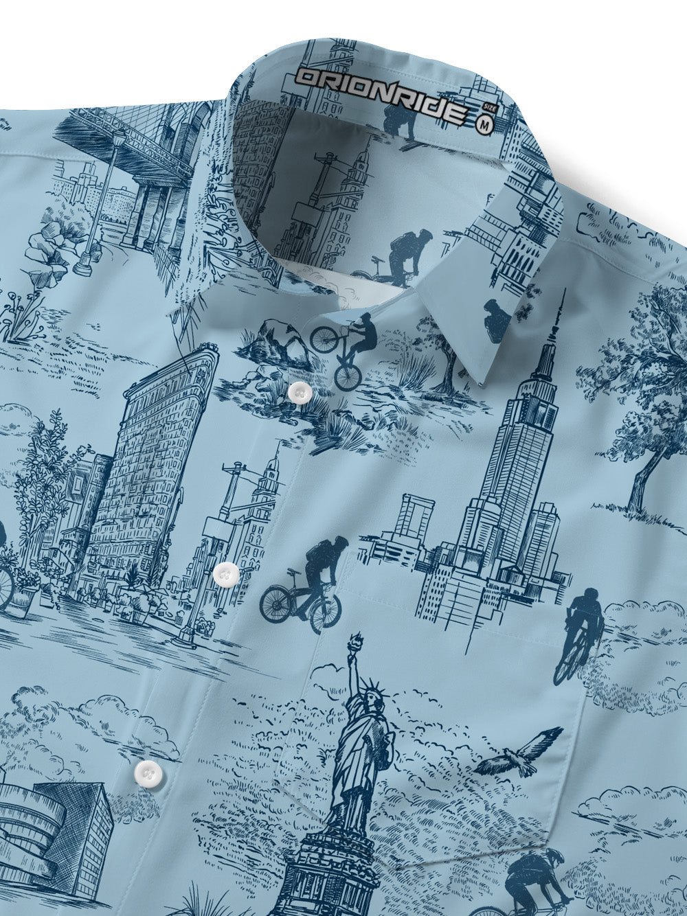 Orionride New York Diary Zipper Pockets Ultra Lightweight Short Sleeves Gravel Shirt