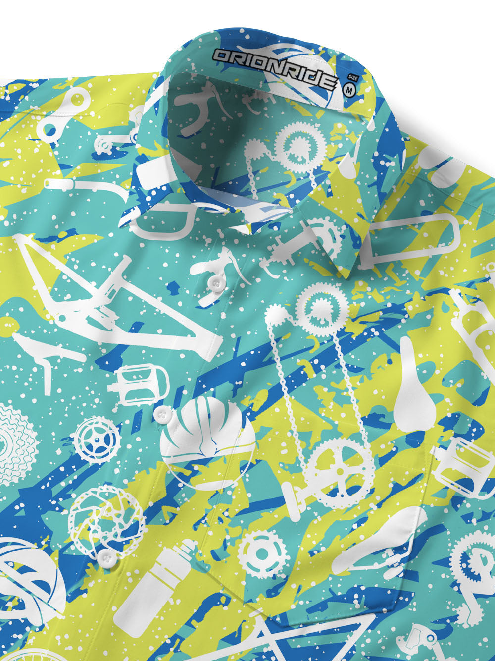 Orionride Graffiti Parts Zipper Pockets Ultra Lightweight Short Sleeves Gravel Shirt