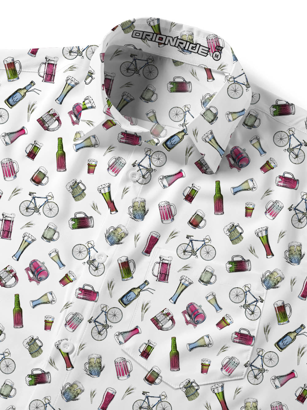 Orionride A Day Of Drinking Zipper Pockets Ultra Lightweight Short Sleeves Gravel Shirt