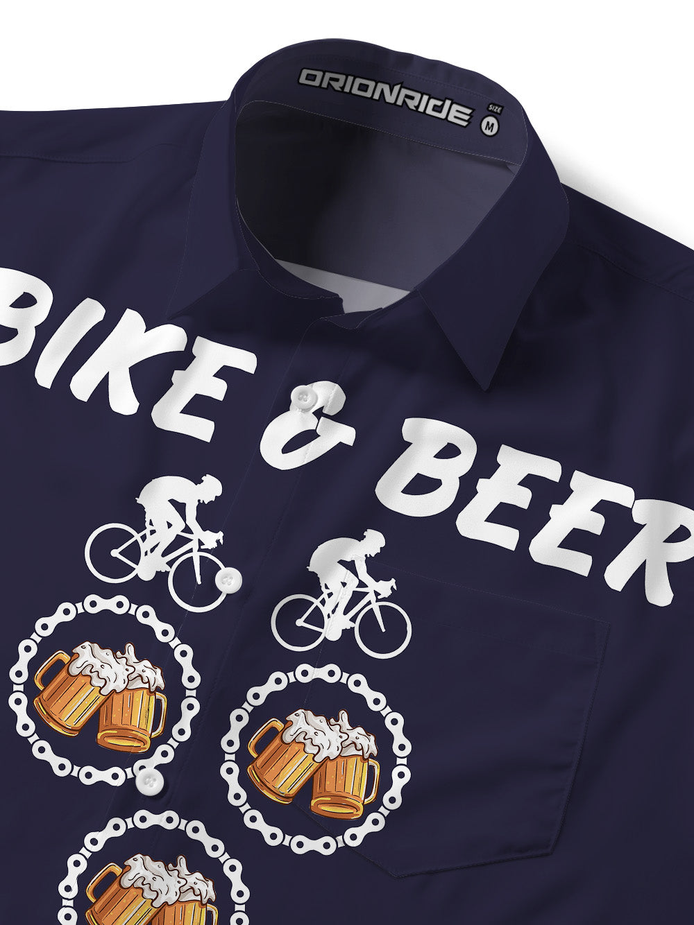 Orionride Bike And Beer Zipper Pockets Ultra Lightweight Short Sleeves Gravel Shirt
