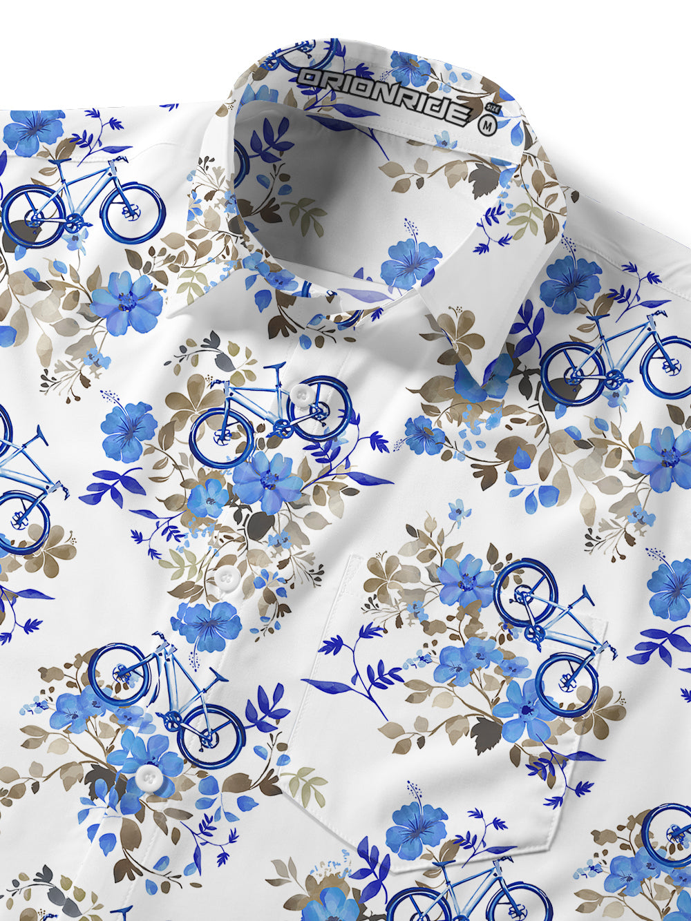 Orionride Flowers In Bloom Zipper Pockets Ultra Lightweight Short Sleeves Gravel Shirt