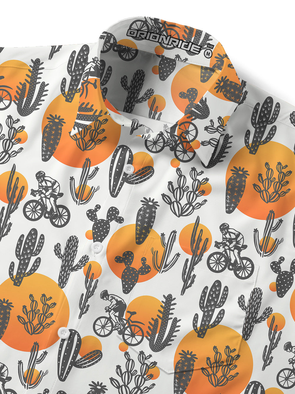 Orionride Cactus Ride Zipper Pockets Ultra Lightweight Short Sleeves Gravel Shirt