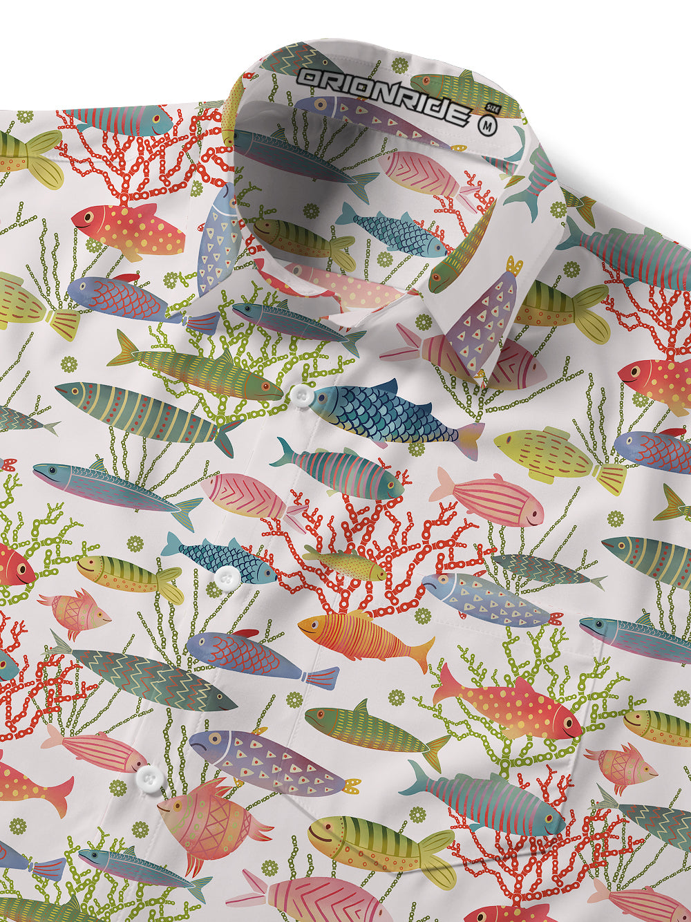 Orionride Coral Chain Zipper Pockets Ultra Lightweight Short Sleeves Gravel Shirt