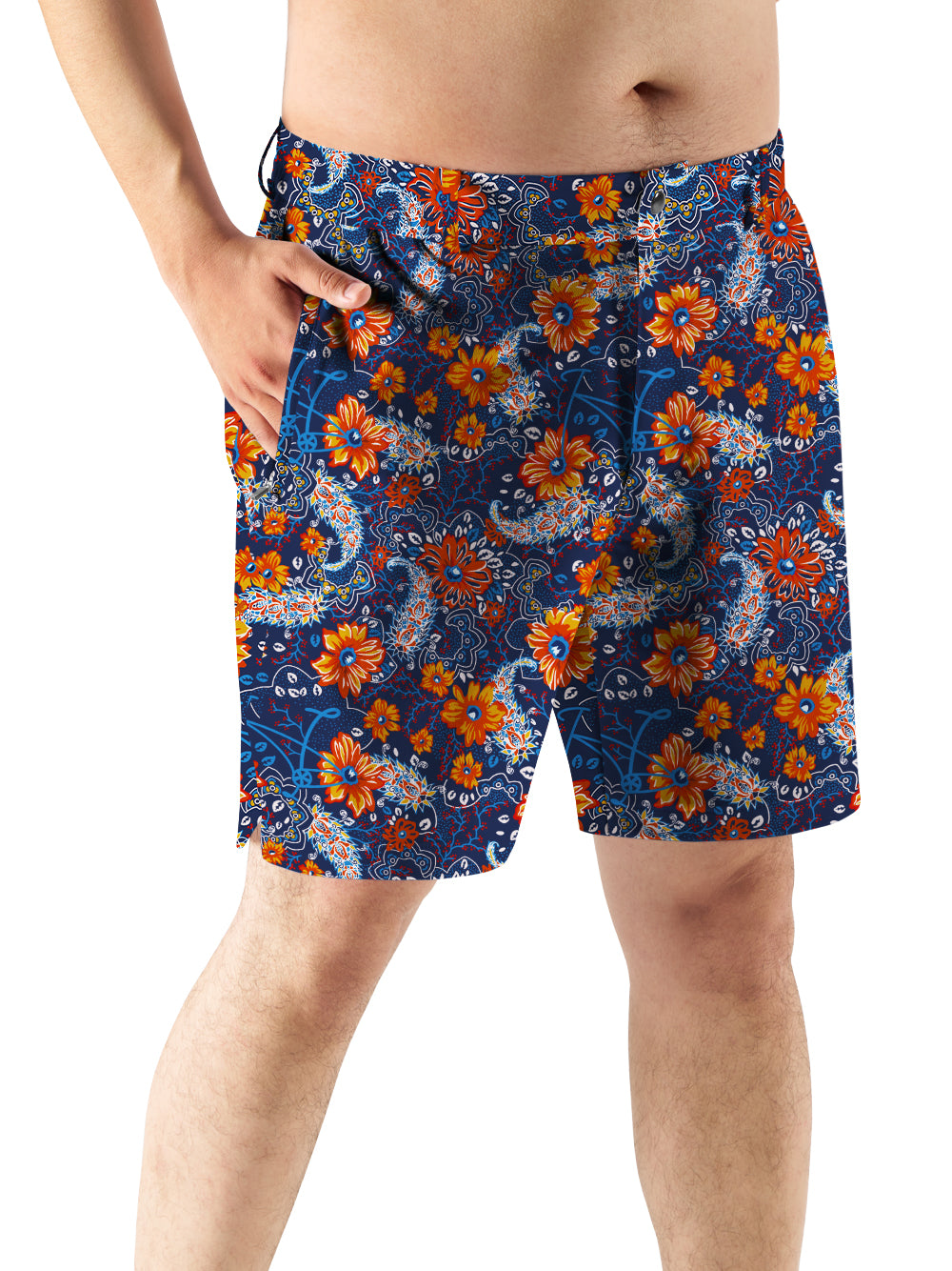 Orionride Sunset Garden Cycling Short With 2 Zipper Pockets
