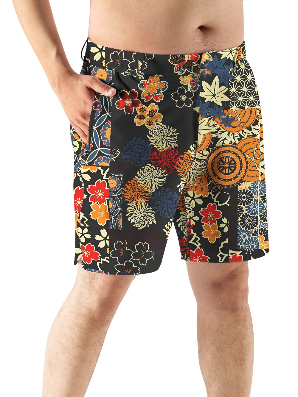 Orionride Unique Gear Flower Cycling Short With 2 Zipper Pockets