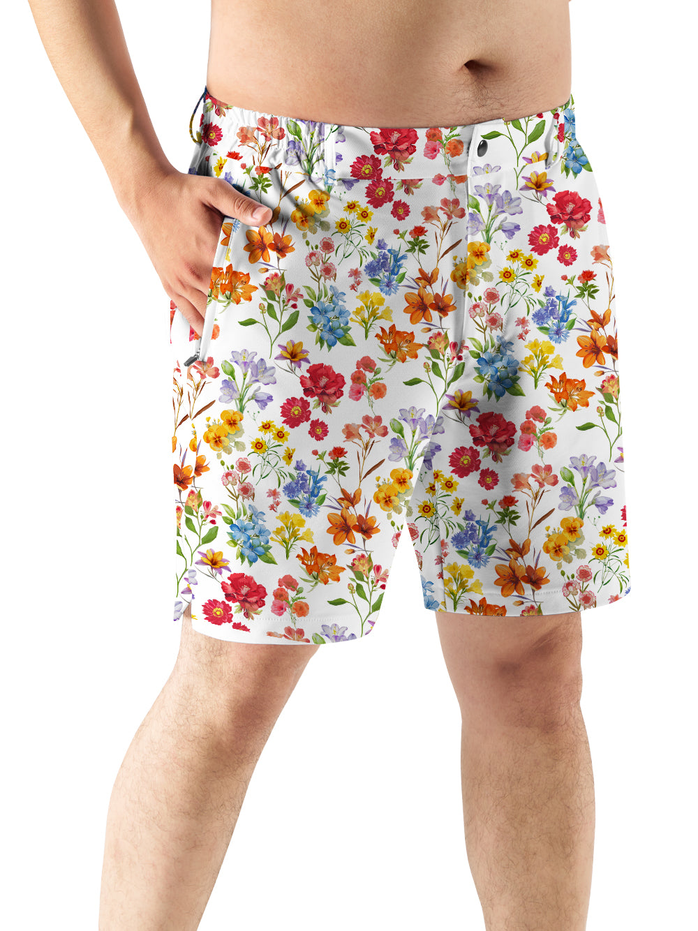 Orionride Sunshine Floral Cycling Short With 2 Zipper Pockets