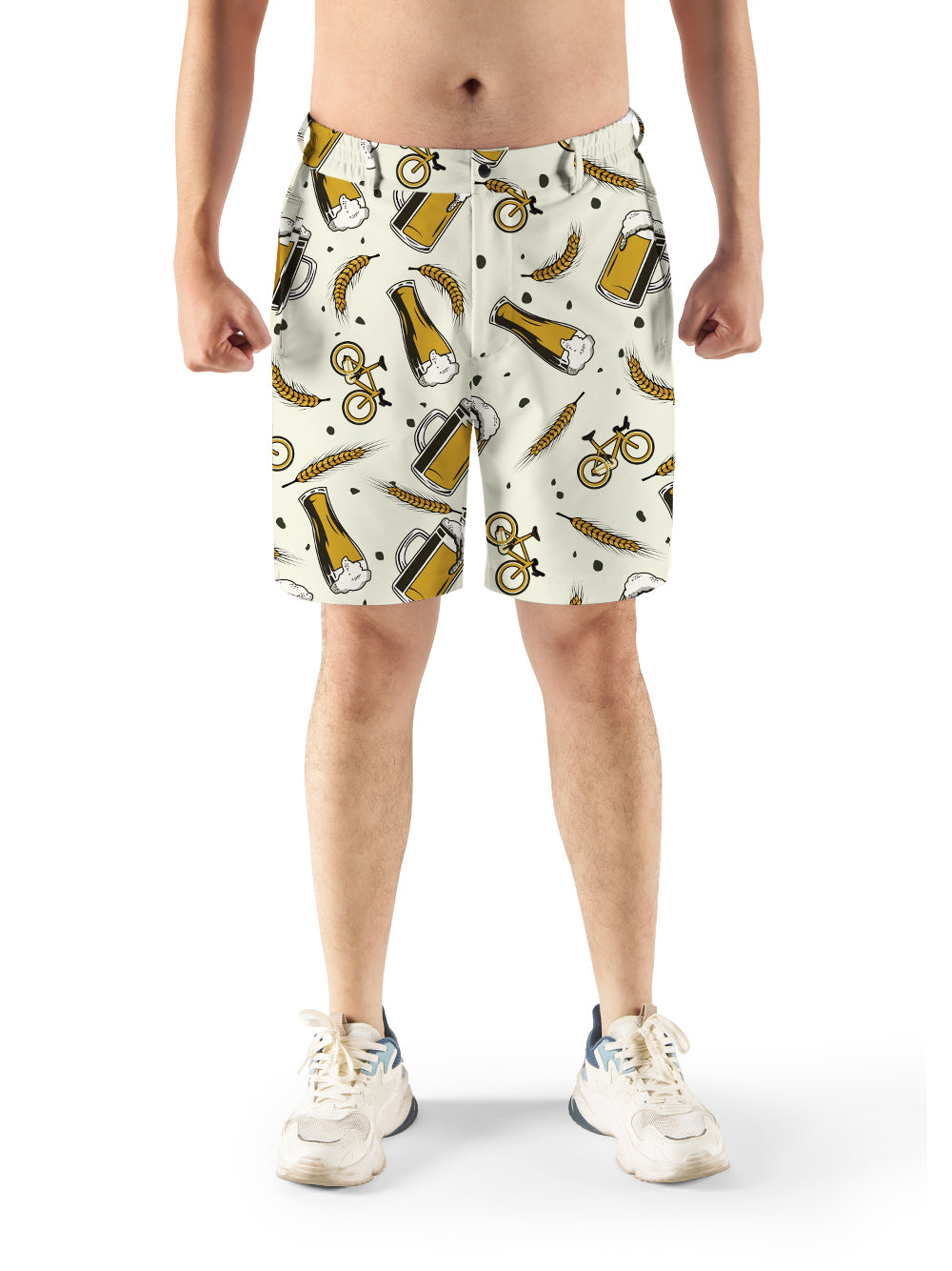 Orionride Beer Wheat Ears Cycling Short With 2 Zipper Pockets
