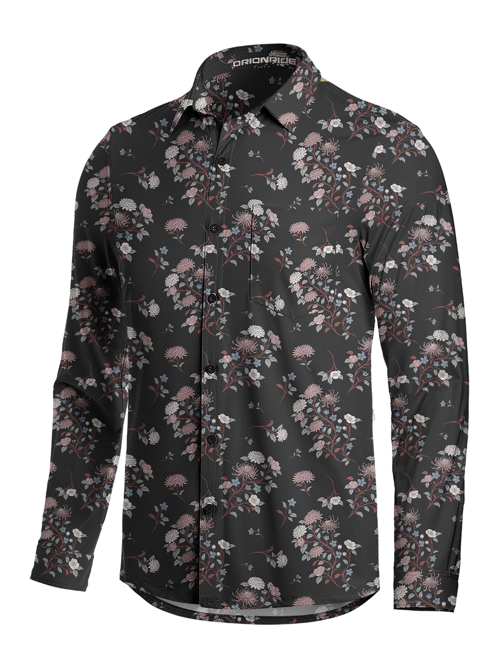 Orionride Japanese Bouquet Men's Stretchy Breathable Long Sleeve Gravel Shirt
