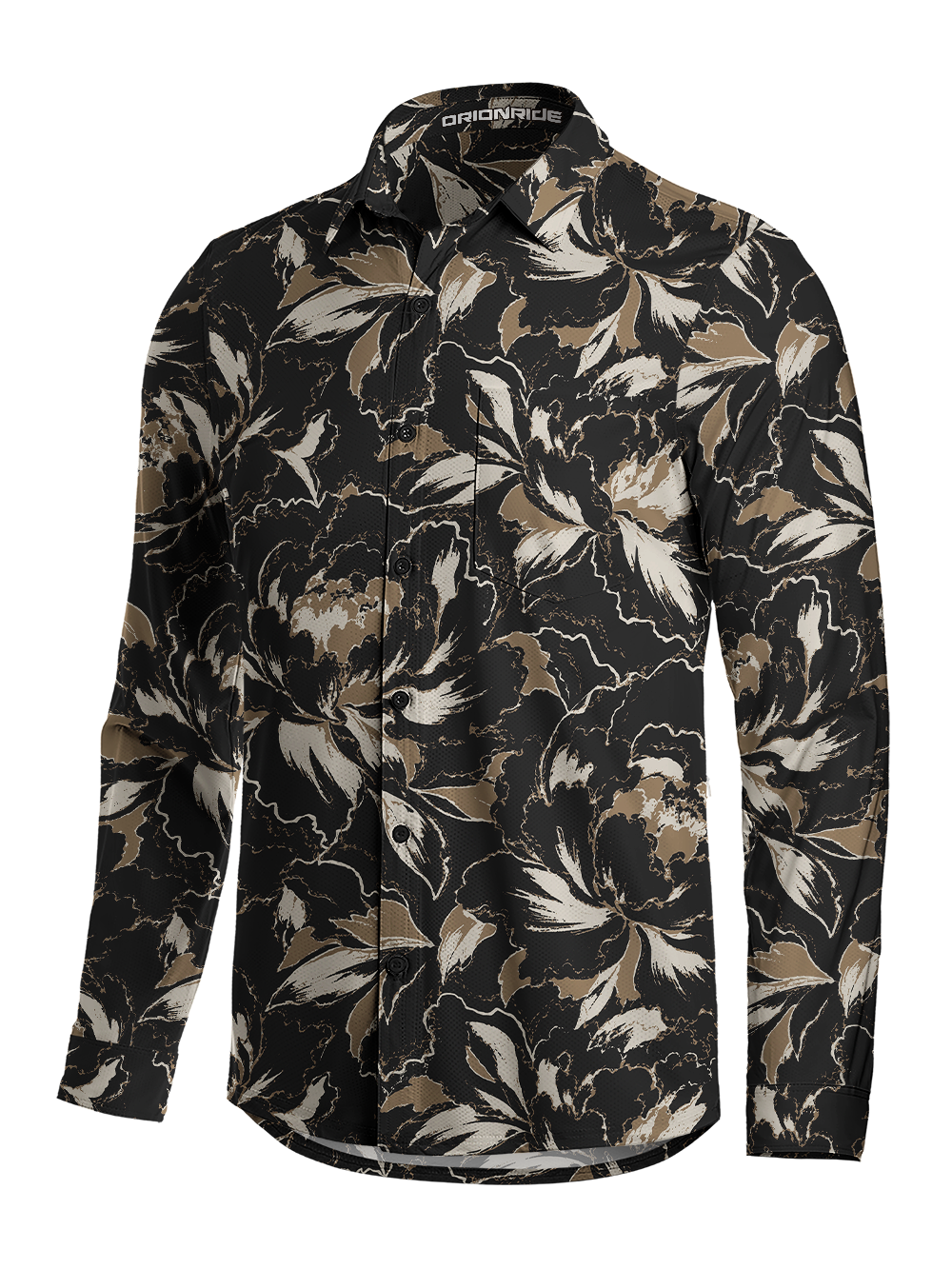 Orionride Ethereal Peony Men's Stretchy Breathable Long Sleeve Gravel Shirt